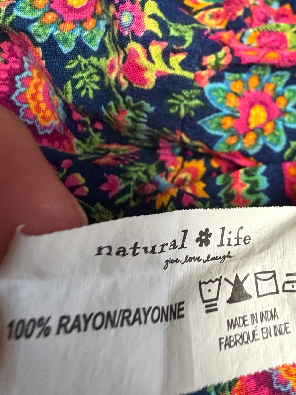 Natural Life XL Boho Floral Button Front Maxi Dress Tiered Ruffle Rayon Earthy - Picture 10 of 12